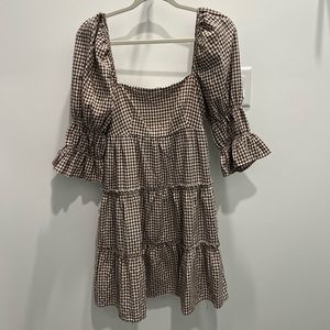 Size S checkered mini dress.